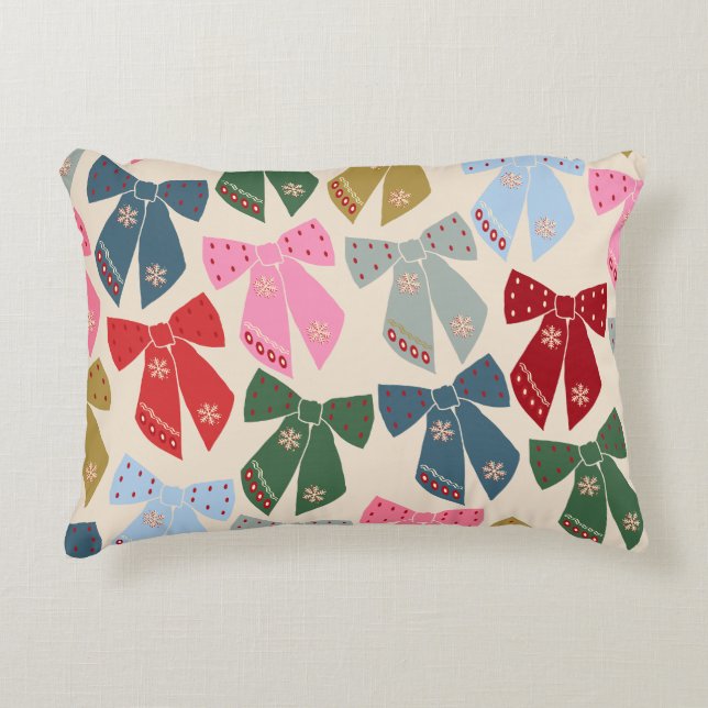 Christmas Bows Coquette Dekokissen (Vorderseite)