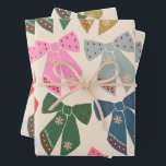 Christmas Bows Coquette Geschenkpapier Set<br><div class="desc">Weihnachtsmänner - Coquette Ribbons.</div>