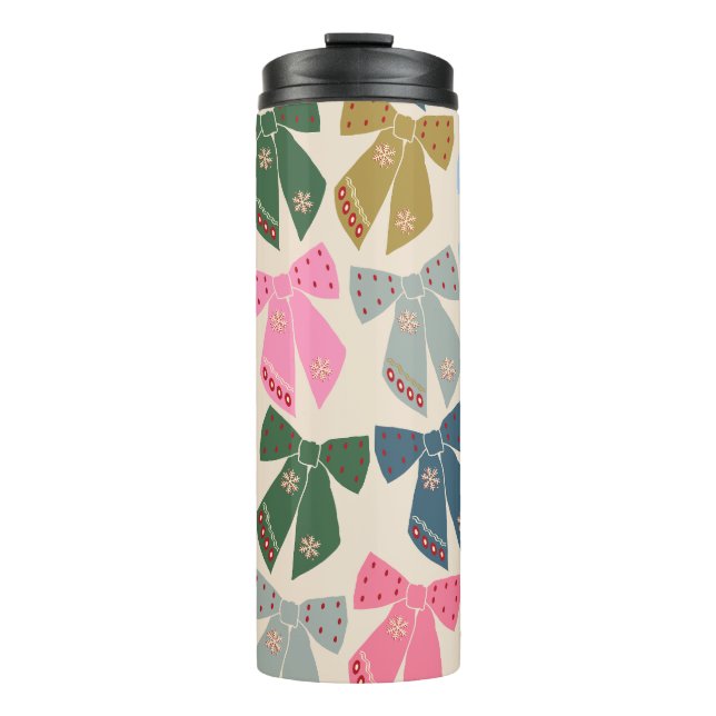 Christmas Bows Coquette Thermosbecher (Vorderseite)