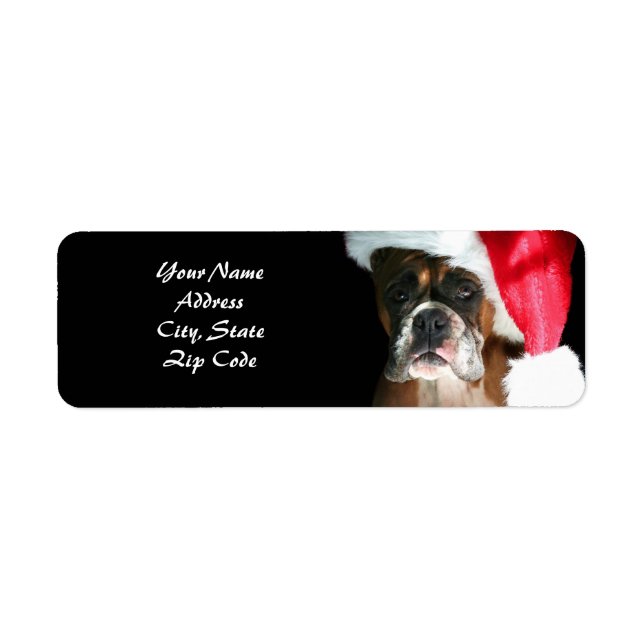 Christmas Boxer Dog Address Labels (Vorne)