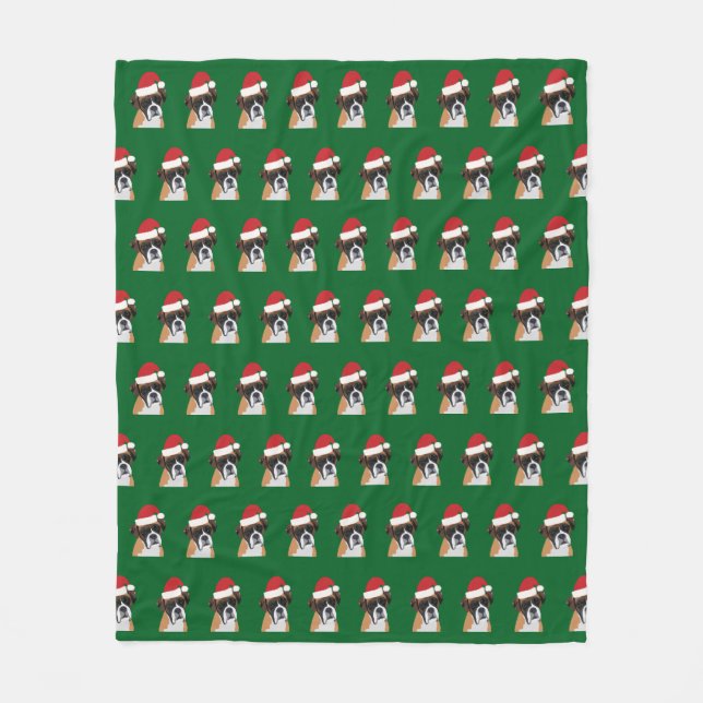 Christmas Boxer Dog Fleecedecke (Vorderseite)