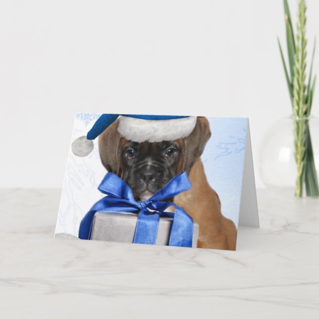 Christmas Boxer dog Grußkarte Feiertagskarte (Vorderseite)