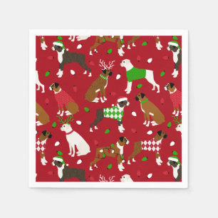 Christmas Boxer Dog Serviette