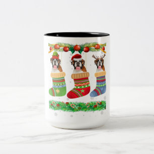Christmas Boxer Doppy Welpe Xmas Socken Zweifarbige Tasse