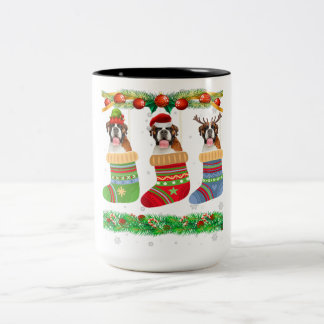 Christmas Boxer Doppy Welpe Xmas Socken Zweifarbige Tasse