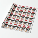 Christmas Boxer Geschenkpapier<br><div class="desc">Adorable Boxer mit einer Weihnachtsmannmütze.
Diese Illustration basiert auf Micha dem Boxer Dog von David Ball,  https://www.flickr.com/photos/andreboeni/15544819371. 
Lizenzhinweis: https://creativecommons.org/licenses/by/2.0/legalcode</div>