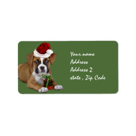 Christmas Boxer Welpe Adressaufkleber