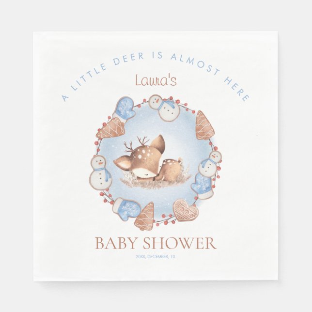 Christmas Boy Baby Dusche Blue Dealer Papier Napki Serviette (Vorderseite)