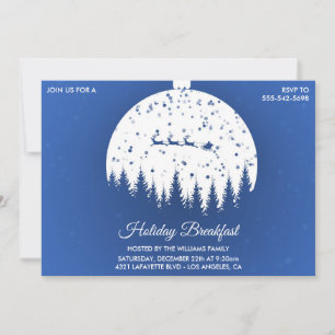 Christmas Breakfast Invitation Père Noël traîneau