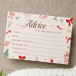 Christmas Bridal Shower Advice for the Bride Card Einladung
