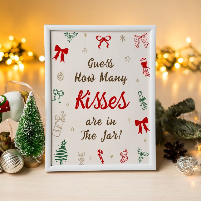 Christmas Bridal Shower Guess How Many Kisses Poster (Von Creator hochgeladen)