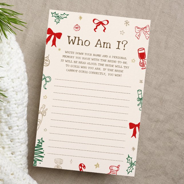 Christmas Bridal Shower Guess Who Am I Game (Von Creator hochgeladen)