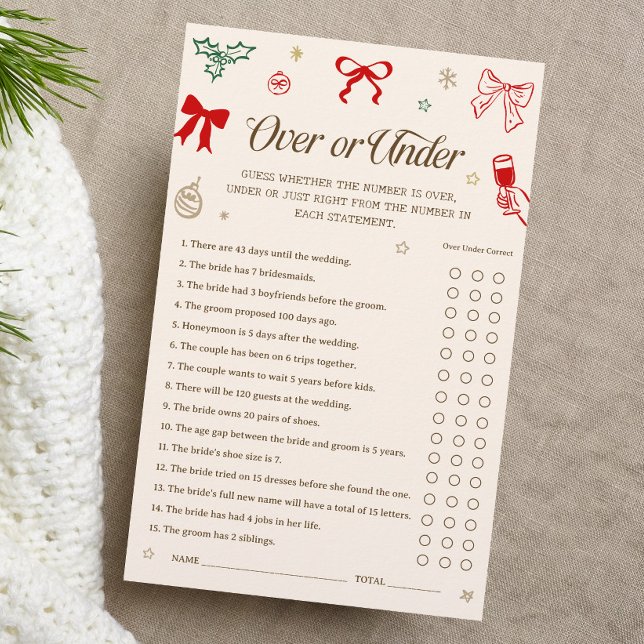 Christmas Bridal Shower Over or Under Game (Von Creator hochgeladen)
