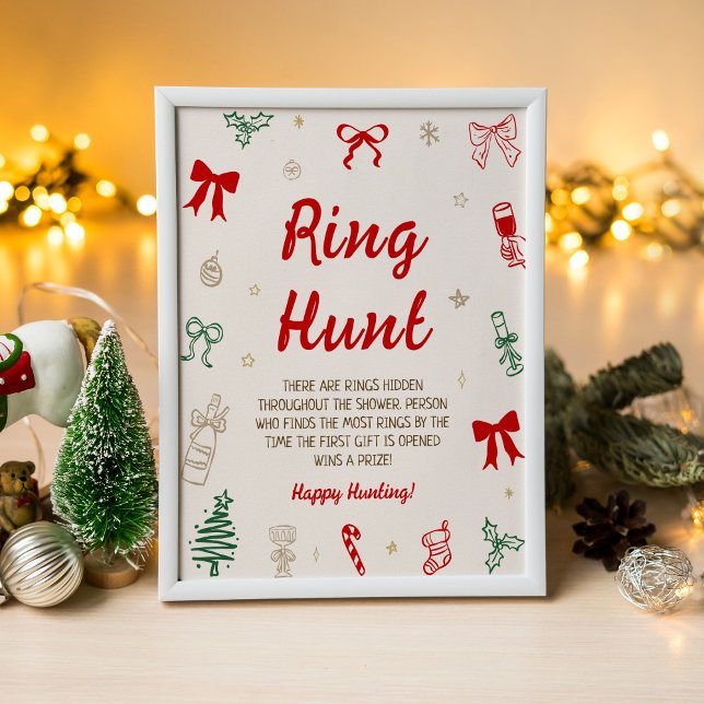 Christmas Bridal Shower Ring Hunt Game Poster (Von Creator hochgeladen)