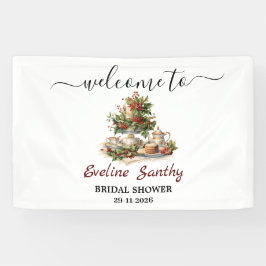 Christmas Bridal Shower Tea Party Welcome  Banner