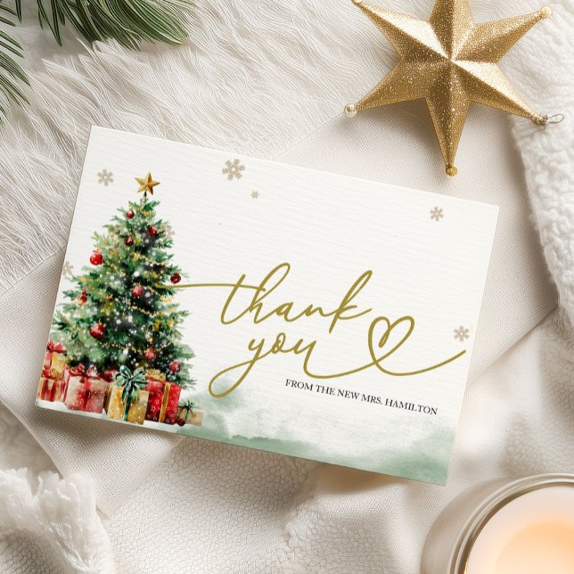 Christmas Bridal Shower Thank You Card Einladung (Von Creator hochgeladen)
