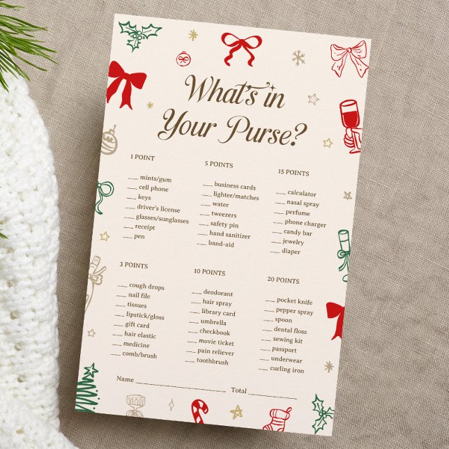 Christmas Bridal Shower What's in Your Purse Game (Von Creator hochgeladen)