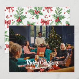 Christmas Brown Floral Watercolor |Frohe Weihnacht Feiertagskarte