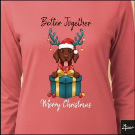 Christmas Brown Labrador Reindeer Gift Graphic Tri-Blend Shirt