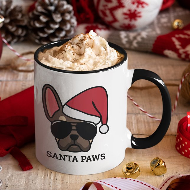 Christmas Brown Tan French Bulldog Tasse (Von Creator hochgeladen)
