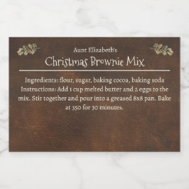 Christmas Brownie Backmischung Personalisiert Lebensmitteletikett