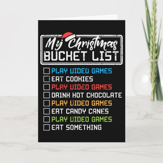 Christmas Bucket List Video Games Xmas Gamer Boys  Karte (Vorderseite)