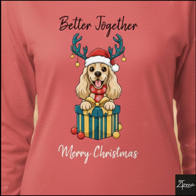 Christmas Buff Cocker Spaniel Gift Graphic Tri-Blend Shirt (Von Creator hochgeladen)