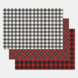 Christmas Buffalo Kariert Wrapping Paper Sheet Set Geschenkpapier Set