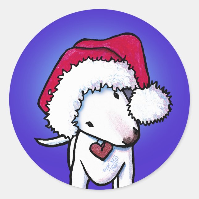 Christmas Bull Terrier KiniArt Sticker (Vorderseite)