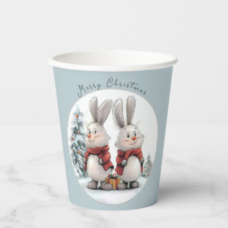 Christmas Bunny and gift Pappbecher