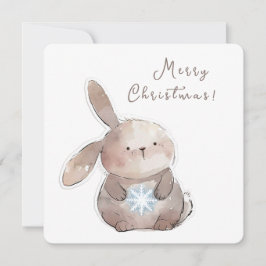 Christmas Bunny and Snowflake Einladung