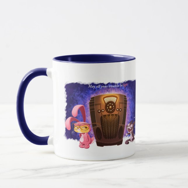 CHRISTMAS BUNNY CATS von Jeff Willis Art Tasse (Links)