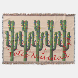 Christmas Cactus Feliz Navidad Decke
