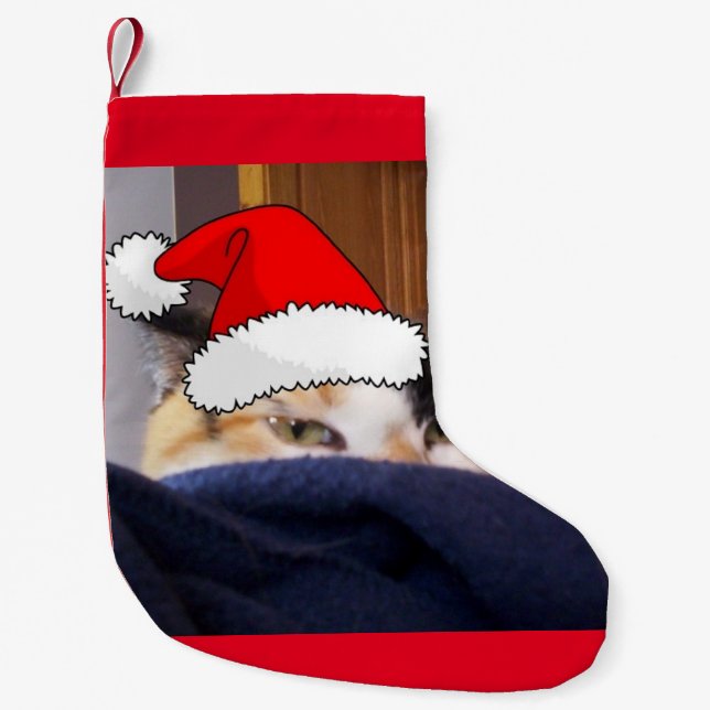 Christmas Calico Cat Kleiner Weihnachtsstrumpf (Vorderseite)