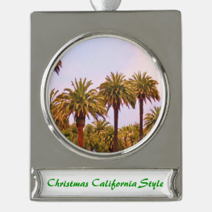 CHRISTMAS CALIFORNIA STIL Banner-Ornament SILBER