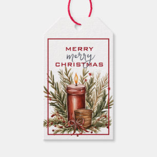 CHRISTMAS CANDLE MIT PINE BOUGHS CHRISTMAS GESCHENKANHÄNGER