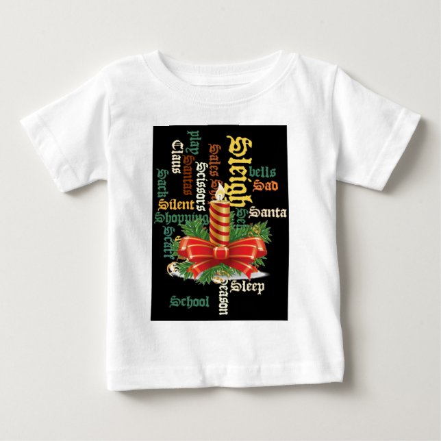Christmas Candle Word Art T - Shirt (Vorderseite)