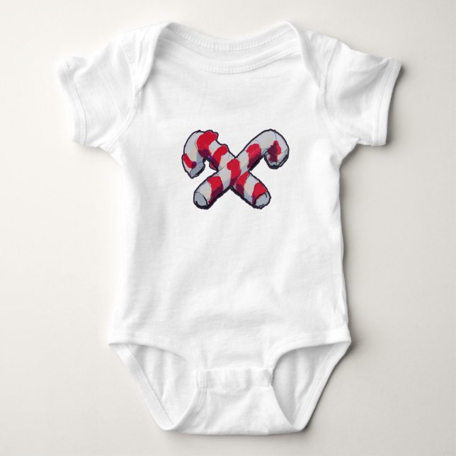 Christmas Candy Cane Baby Strampler (Vorderseite)