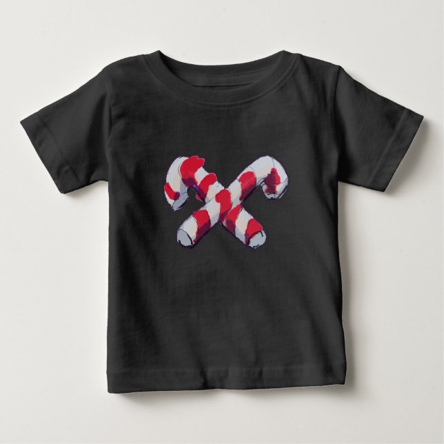 Christmas Candy Cane Baby T-shirt (Vorderseite)