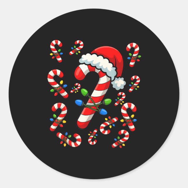 Christmas Candy Cane Crew Xmas Holiday Family Matc Runder Aufkleber (Vorderseite)