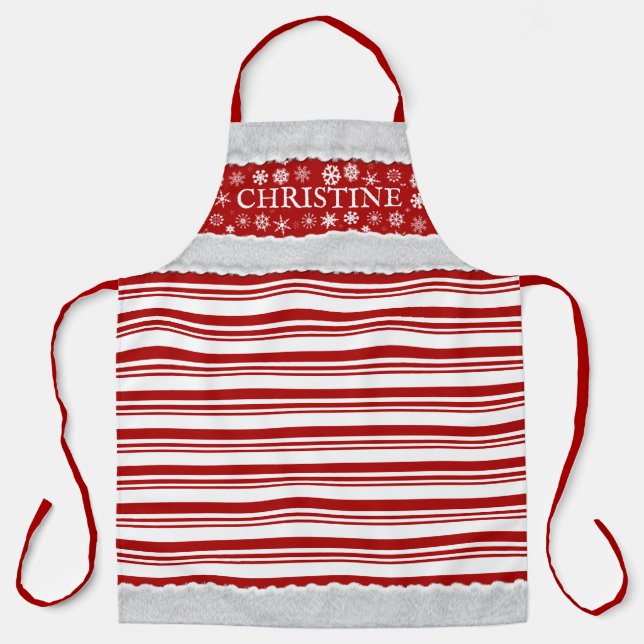 Christmas Candy Cane Custom Schürze (Vorderseite)