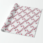 Christmas Candy Cane Geschenkpapier<br><div class="desc">Niedliche Aquarelltaufe für Süßspeisen aus Zuckerrohr.</div>