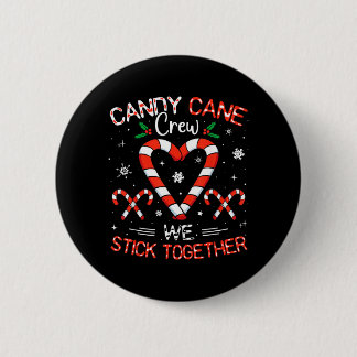 Christmas Candy Cane Heart Crew Family Matching Button