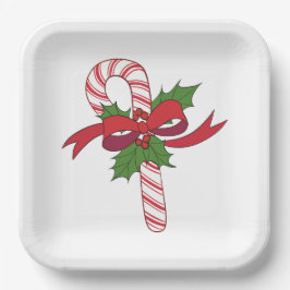 Christmas Candy Cane Pappteller