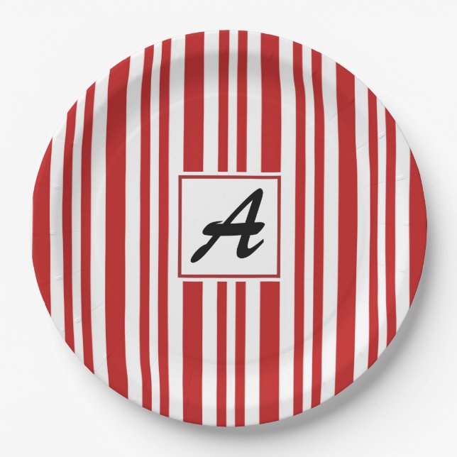 Christmas Candy Cane Party Pappteller (Vorderseite)