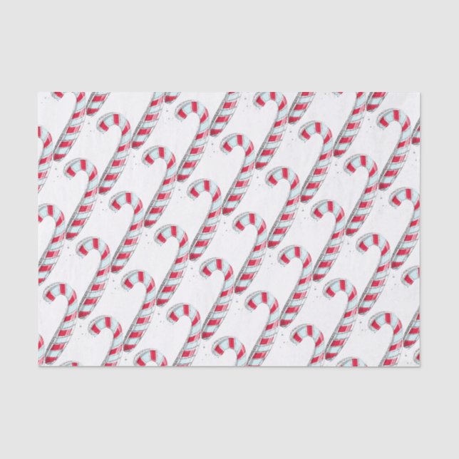 Christmas Candy Cane Pattern Seidenpapier (Vorderseite)