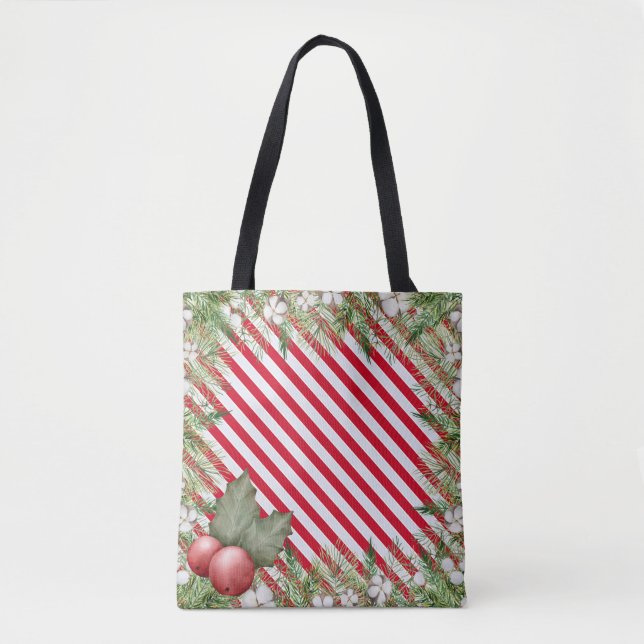 Christmas Candy Cane Pattern Tasche (Vorderseite)