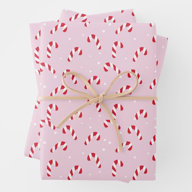 Christmas Candy Cane Pink Geschenkpapier Set (Beispiel)
