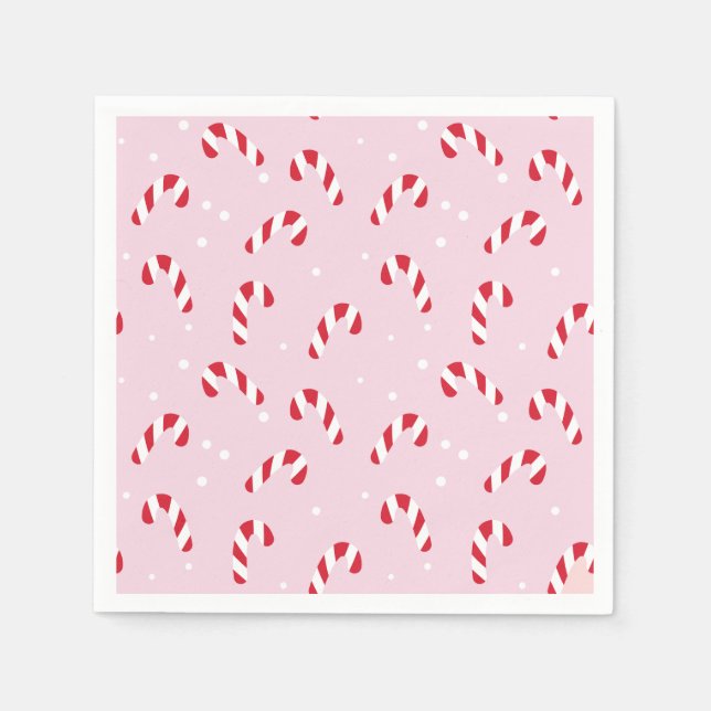 Christmas Candy Cane Pink Serviette (Vorderseite)