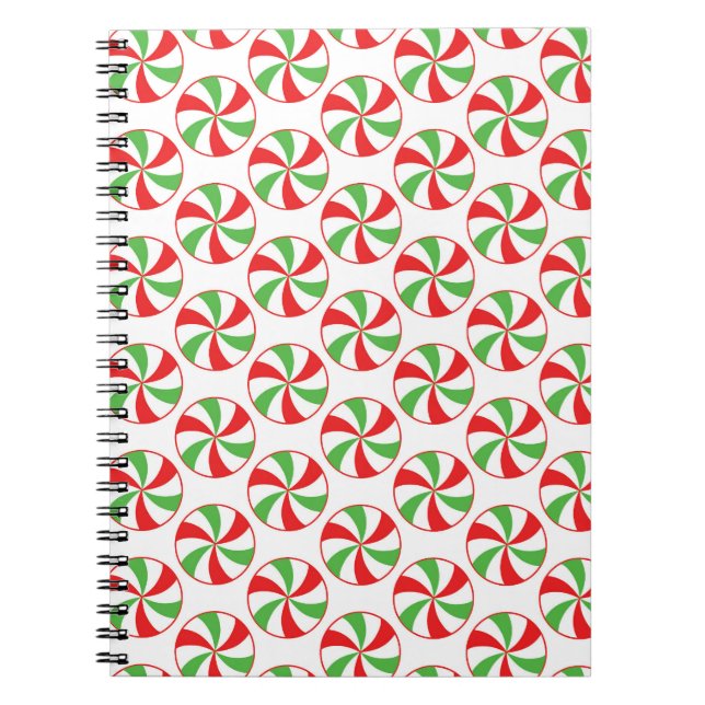 Christmas Candy Cane Print Cover Notebook Journal Notizblock (Vorderseite)